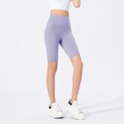 Stretchy Tight High-Waisted Yoga Shorts - 5-Inch Length--DK024 - Image 2
