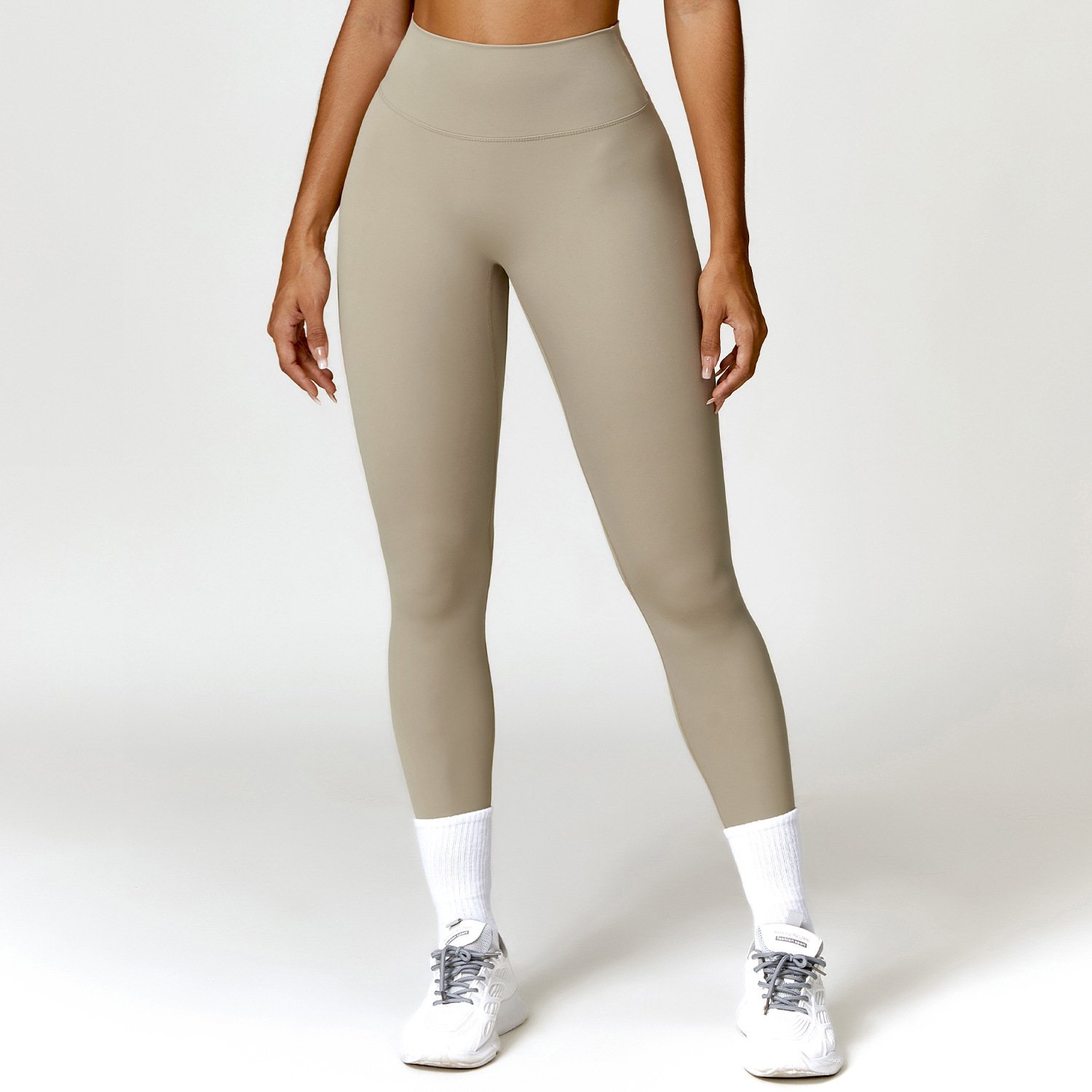 ck858骆驼棕 Brushed Tummy-Control Butt-Lifting High-Waist Workout Pants--CK 8518 - Image 1
