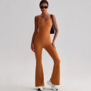 Adjustable Strap Tight Fitted One-Piece Yoga Outfit for Women--8031 - Image 7